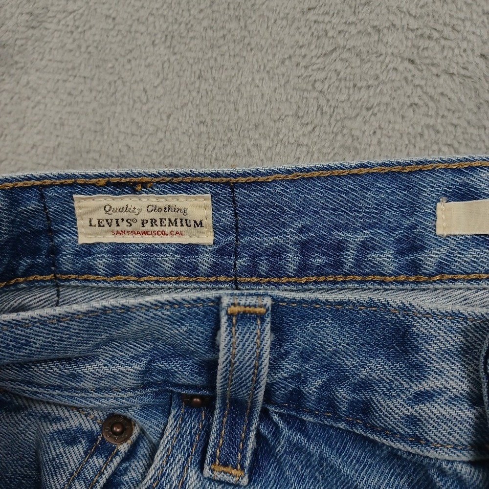Levis 501 Jeans Womens 26 Blue Denim Baggy Bootcut Premium Modern Button Fly - Picture 4 of 11